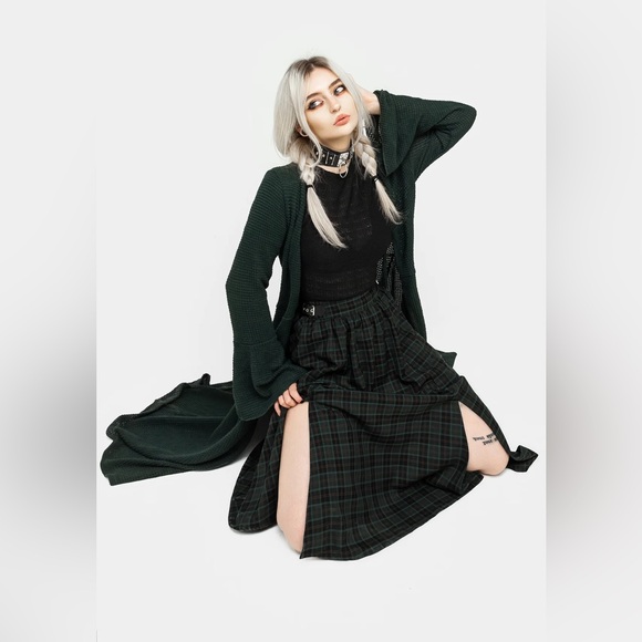 Disturbia Nightingale Buckled Check Midi Skirt - Picture 9 of 15